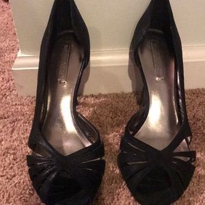 Black BCBG heels suede material